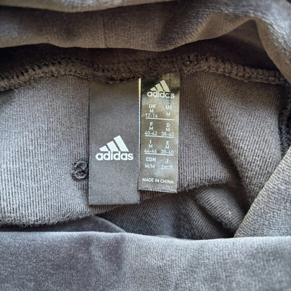 Adidas Women's Size Medium Sweater Velour Mock Neck Cropped Black Loungewear - Picture 4 of 10